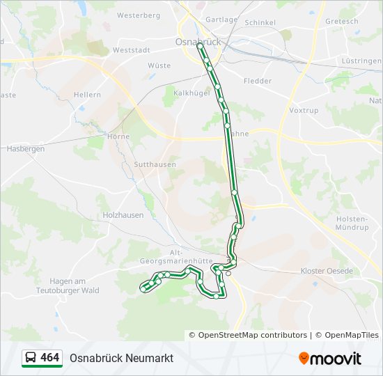 464 bus Line Map