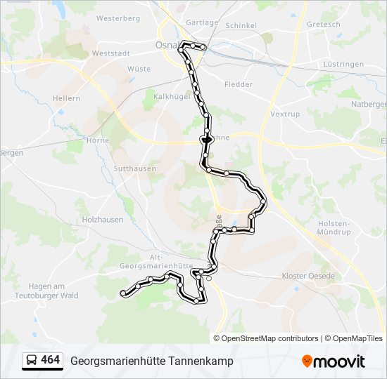 464 bus Line Map