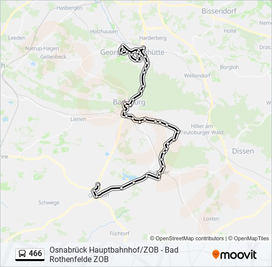 466 bus Line Map