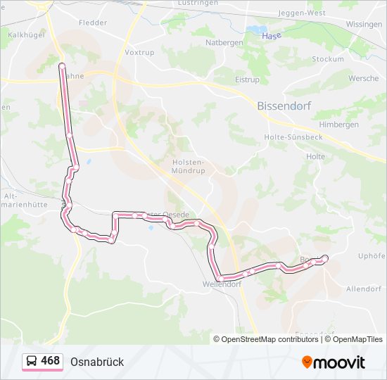 468 bus Line Map