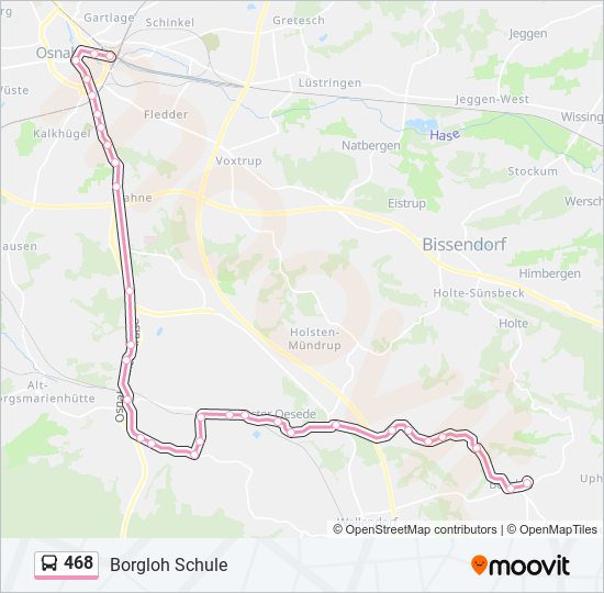 Автобус 468: карта маршрута