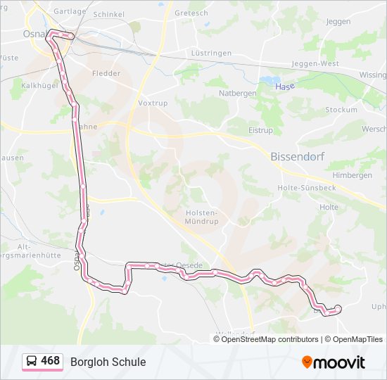 468 bus Line Map