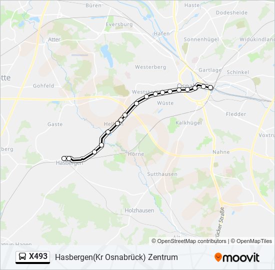 X493 bus Line Map