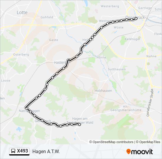 X493 bus Line Map