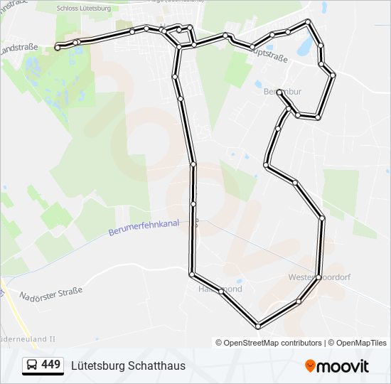 449 bus Line Map