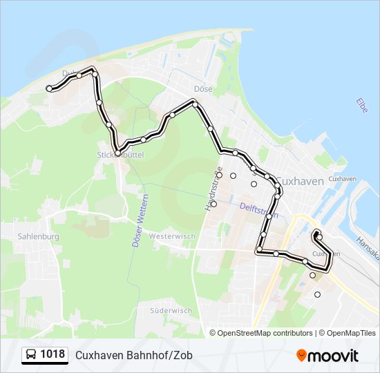 1018 bus Line Map