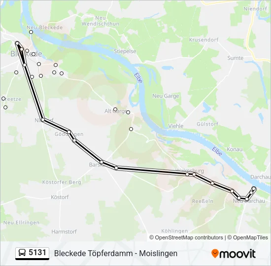 Автобус 5131: карта маршрута