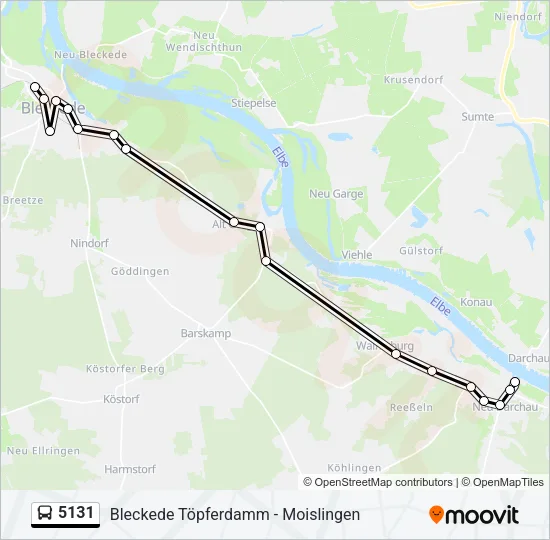 Автобус 5131: карта маршрута