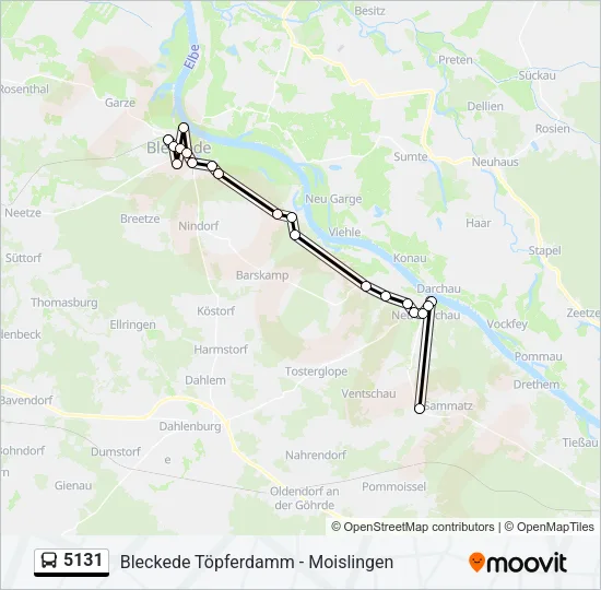 Автобус 5131: карта маршрута