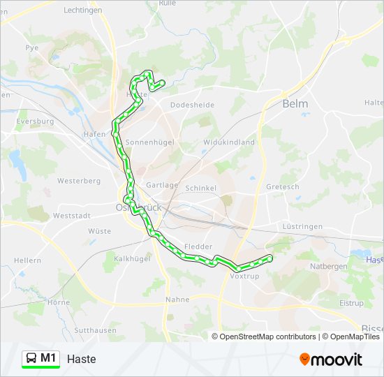 M1 bus Line Map