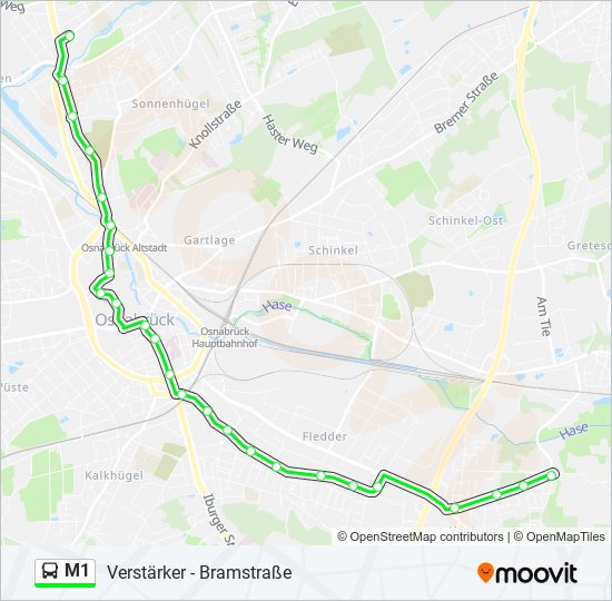 M1 bus Line Map