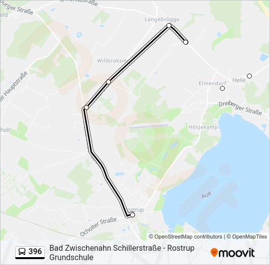 Buslinie 396 Karte
