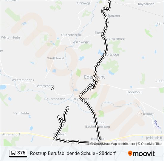 Buslinie 375 Karte