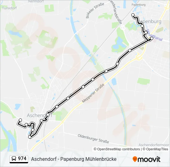 Автобус 974: карта маршрута