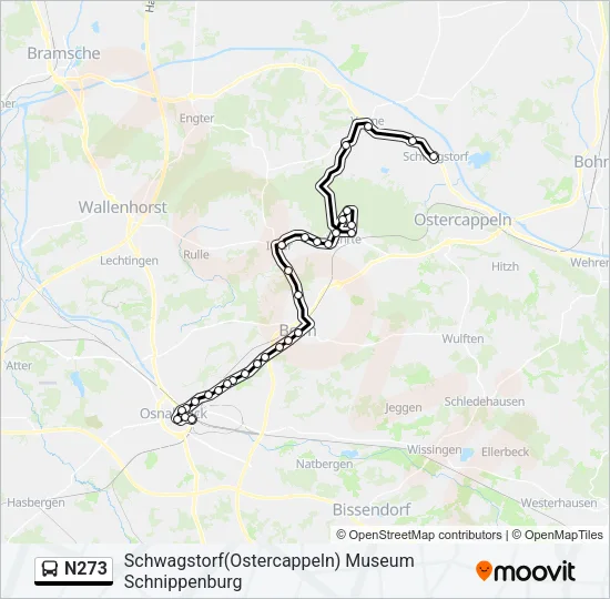 Автобус N273: карта маршрута