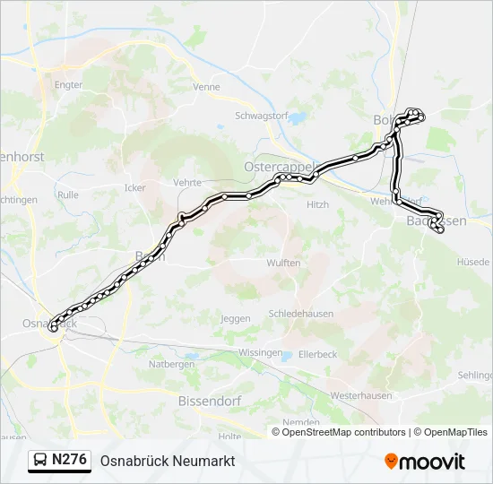 Автобус N276: карта маршрута