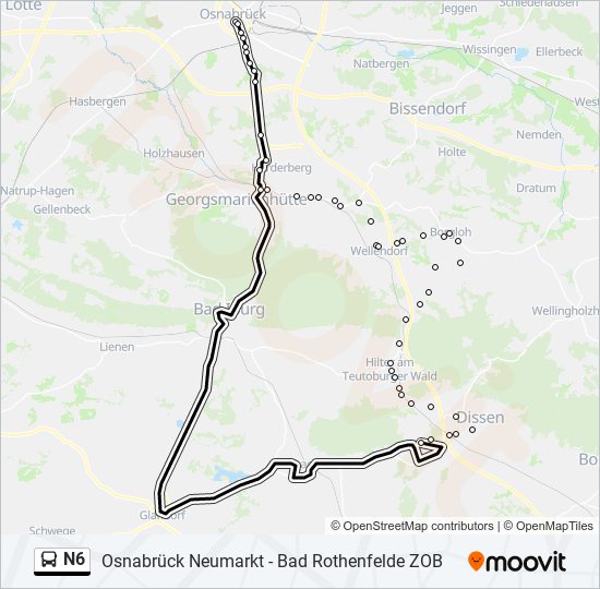 Buslinie N6 Karte