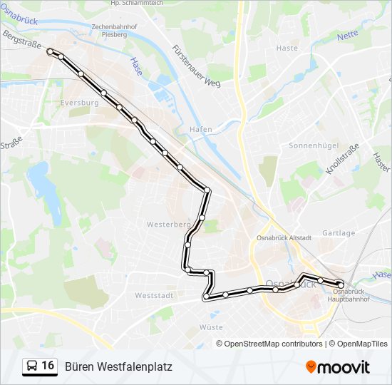 16 bus Line Map