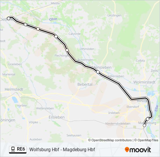 RE6 train Line Map