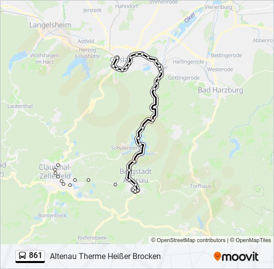 861 bus Line Map