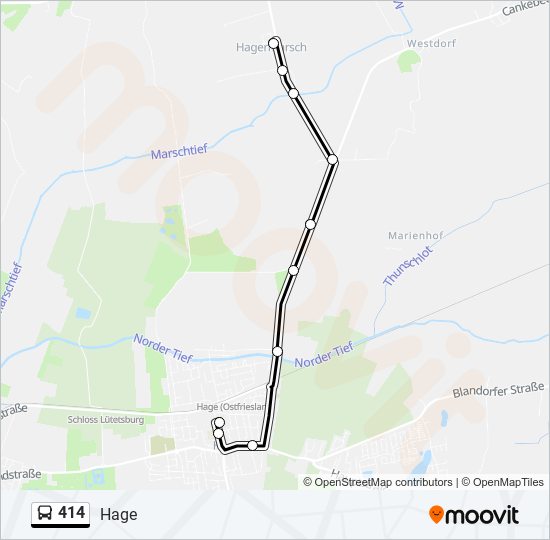 414 bus Line Map