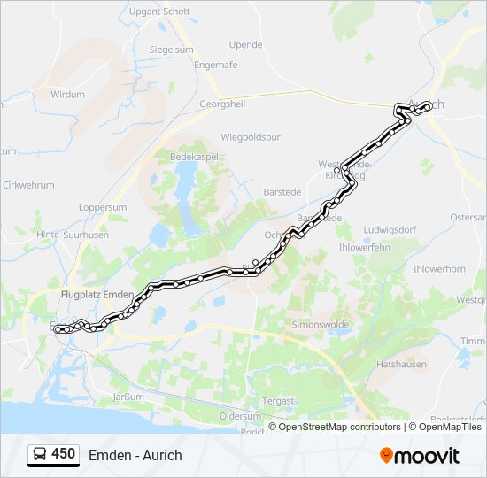 Buslinie 450 Karte