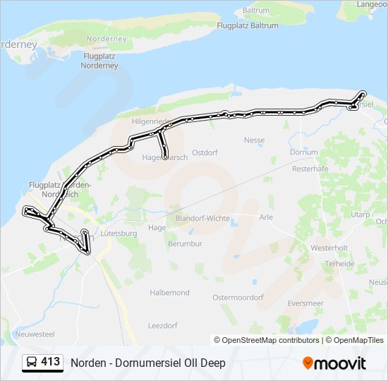 413 bus Line Map