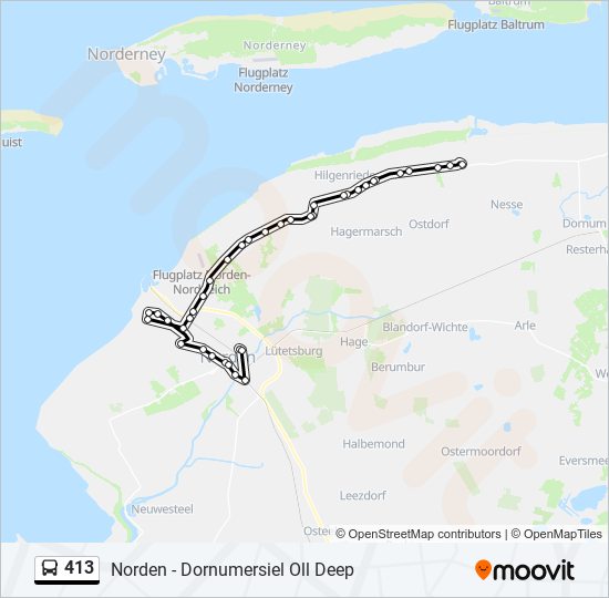 413 bus Line Map