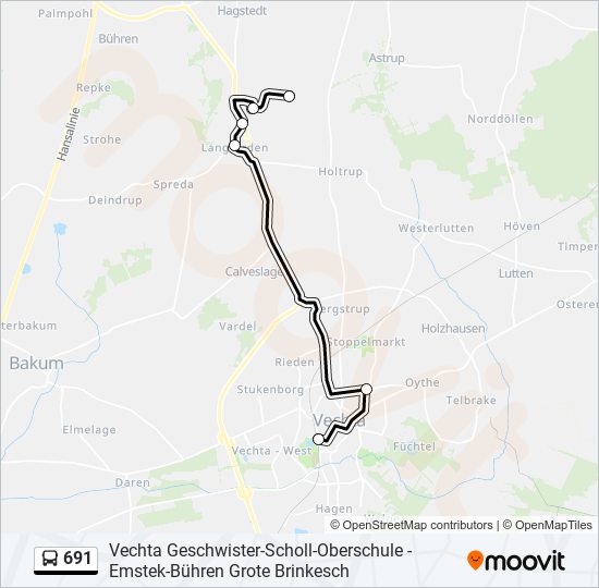 691 Route: Schedules, Stops & Maps - Vechta Zob (Updated)