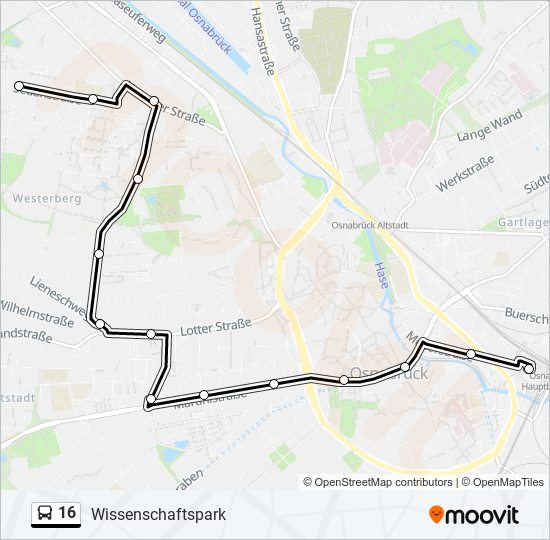 16 bus Line Map