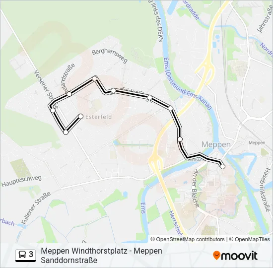 Автобус 3: карта маршрута