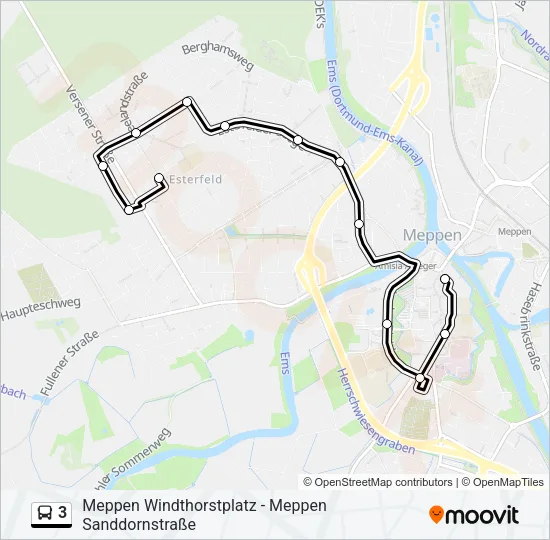 Автобус 3: карта маршрута