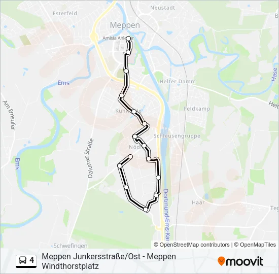 Автобус 4: карта маршрута