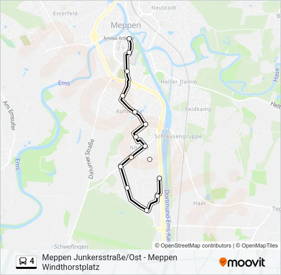 Автобус 4: карта маршрута