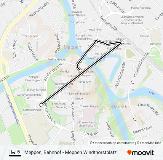 Автобус 5: карта маршрута