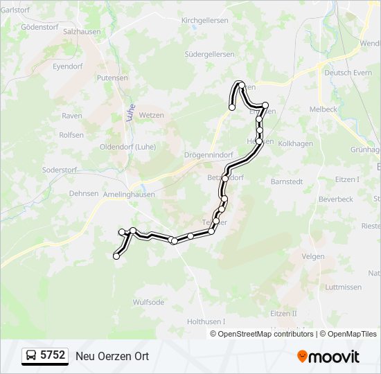 5752 bus Line Map