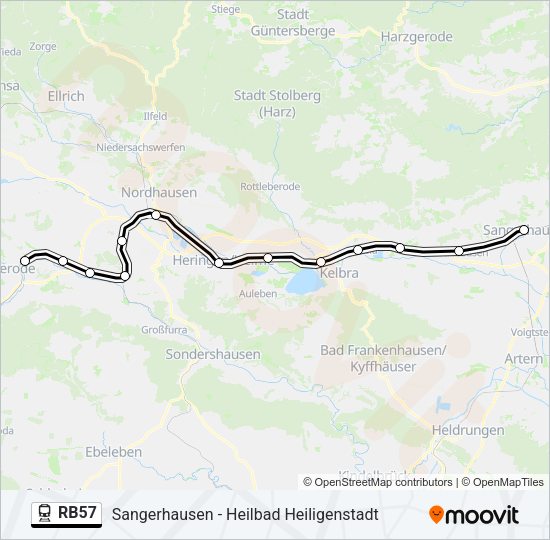 linie RB57 Karte