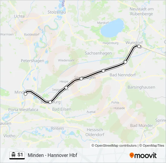S-Bahn S1: карта маршрута