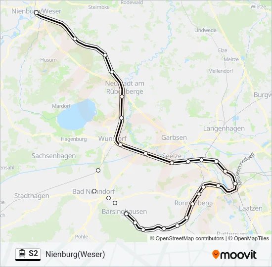 S-Bahn S2: карта маршрута