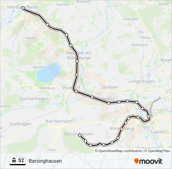 S-Bahn S2: карта маршрута
