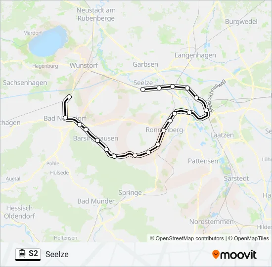 S-Bahn S2: карта маршрута