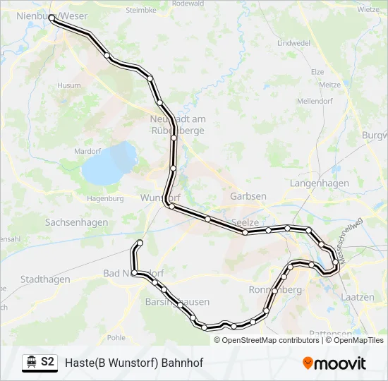 S-Bahn S2: карта маршрута