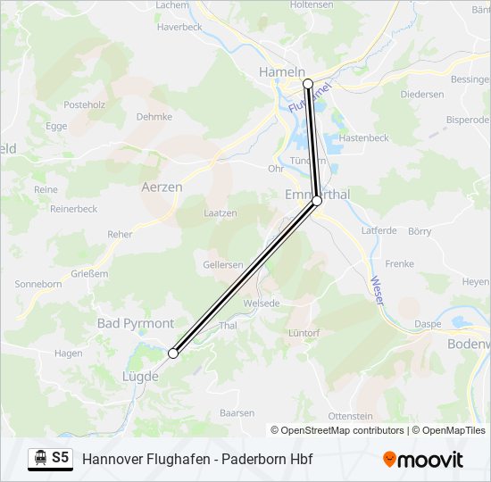 s5 Route Fahrpläne, Haltestellen & Karten