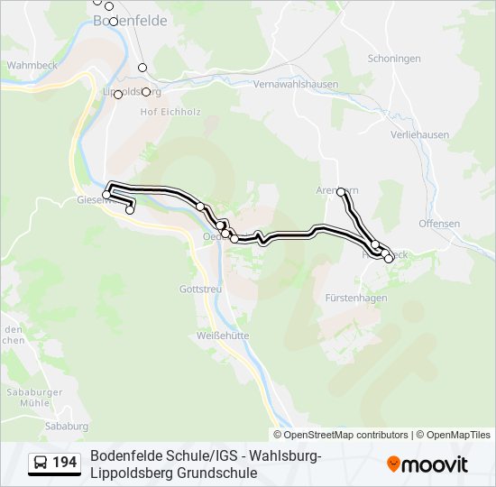 194 bus Line Map