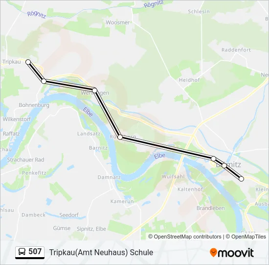 507 Bus Line Map