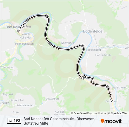 193 bus Line Map