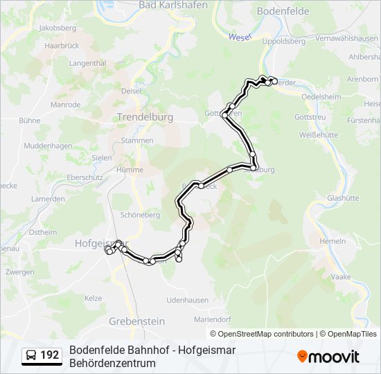 192 bus Line Map