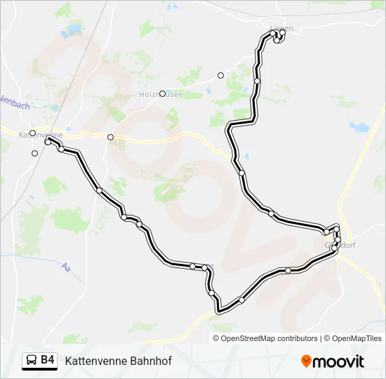Автобус B4: карта маршрута