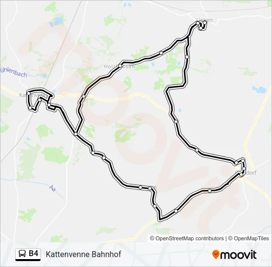 Автобус B4: карта маршрута