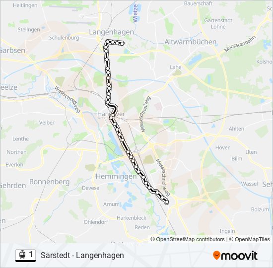 1 light rail Line Map